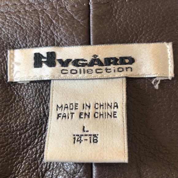 NYGARD COLLECTION dark brown leather flares 60’s style jacket. Size L (14 -16). - Picture 10 of 11